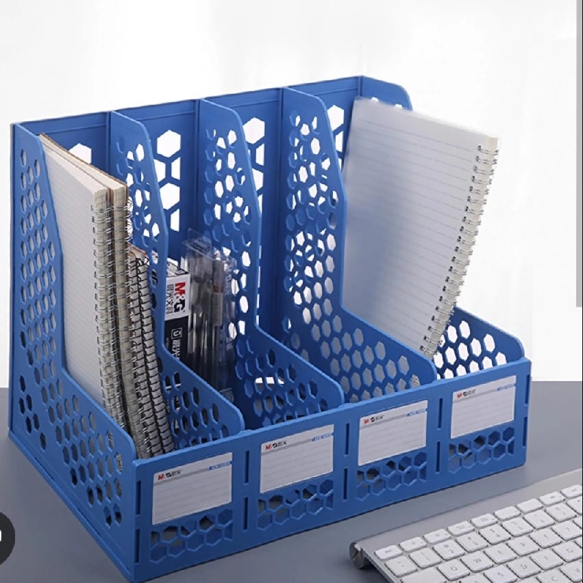 COMIX 4 Compartments Desktop File Book Magazine Sorter Holder Organizer - image 1