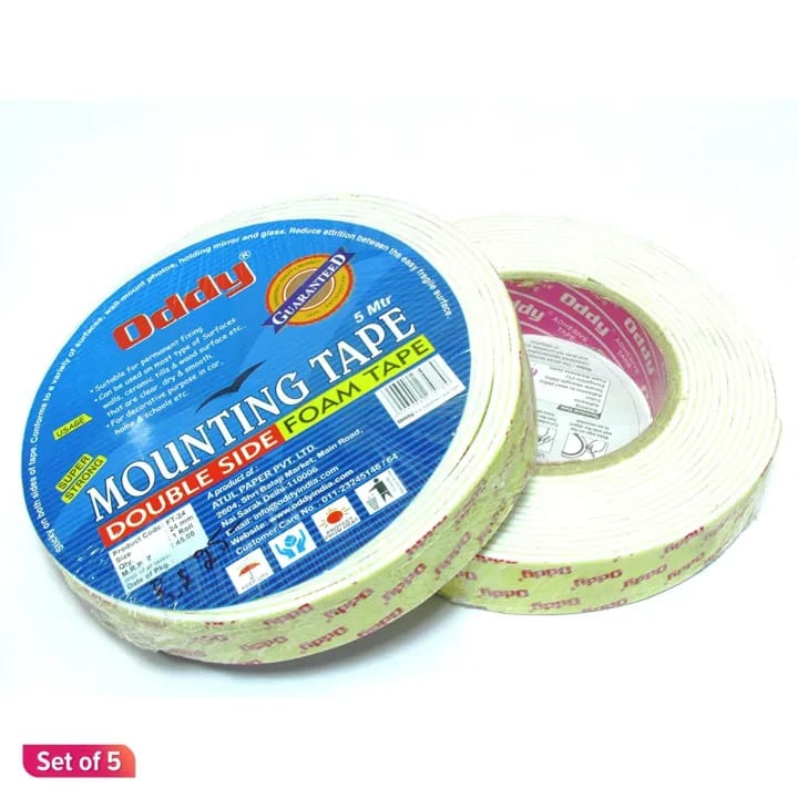 Oddy Double Sided Mounting Foam Tape Set Of 5