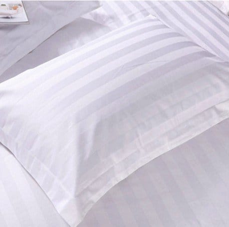 Bedsheet 100% Microfiber Double Brushed Sheet Set - Extra-Soft & Wrinkle-Free Ideal for Home, Dorms, Hospitals - 3 PC Set (Silver Stripe) Size 230X250 CM - image 1