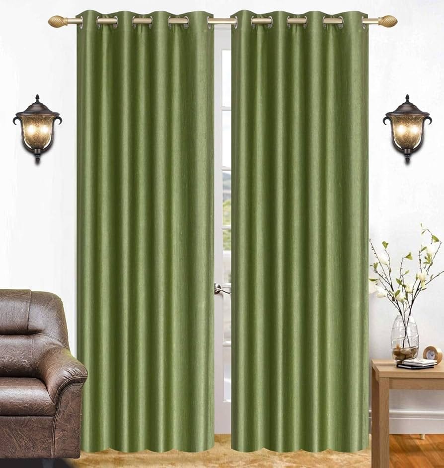 Window Curtain 5*7 Feet 10 Rings Plain Curtain Parda For Both Window And Door 1 Piece Parda Plain - image 1