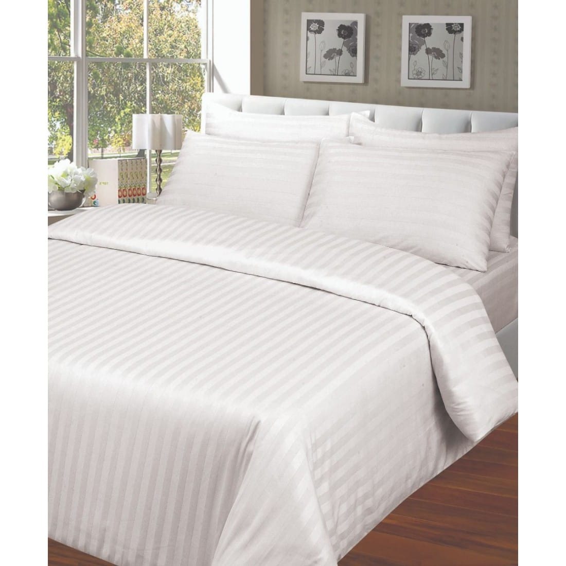 Single White Stripes Quilt Cover Sirak Khol Sirak Cover Mix Cotton Twin/ Single Size 60*90 Inch 150*200 CM (Only Single Sirak Khol) - image 2