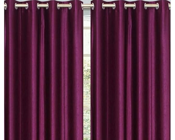 Window Curtain 5*7 Feet 10 Rings Plain Curtain Parda For Both Window And Door 1 Piece Parda Plain Purple Color - image 4
