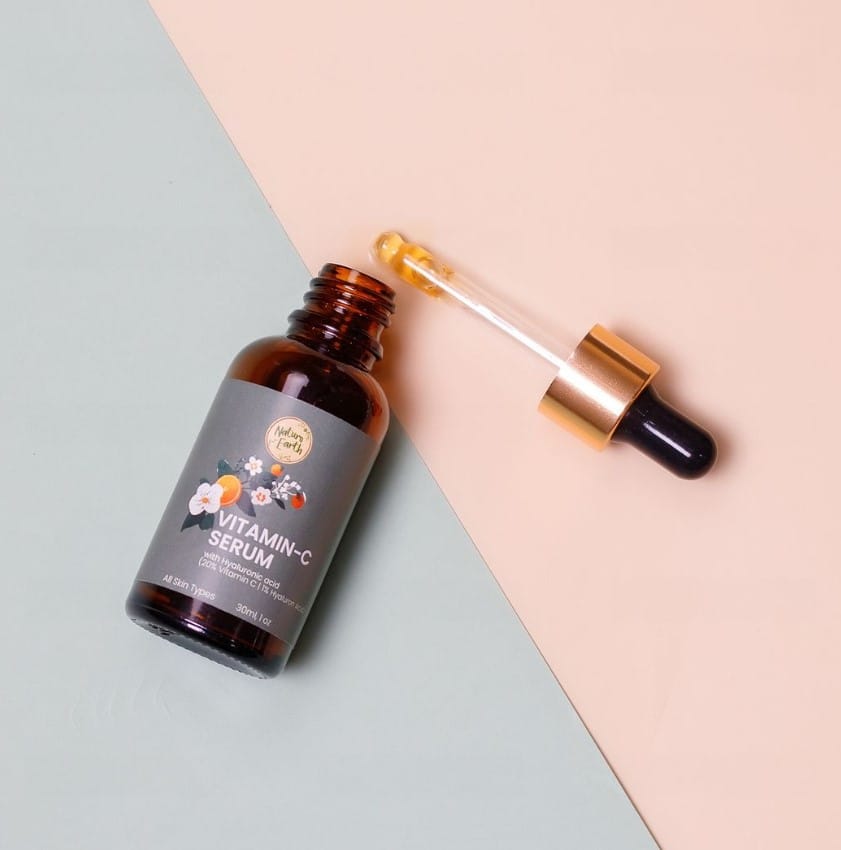 Naturo Earth Vitamin C Serum With 20% Vitamin C And 1% Hyaluronic Acid - All Natural Antioxidant Facial Serum For A Radiant And Even Skin Tone - 30ml - image 2