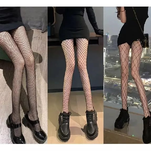Medium Hole Thigh High Fishnet/ Stocking For Women - Black | Free Size | Fashion | Stockings For Women | Women'S Wear | - image 2
