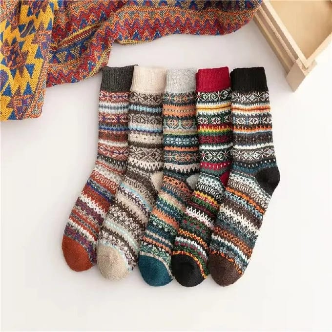 Winter Woolen Thermal Warm Socks For Women (Pack Of 5 Pairs) - image 1