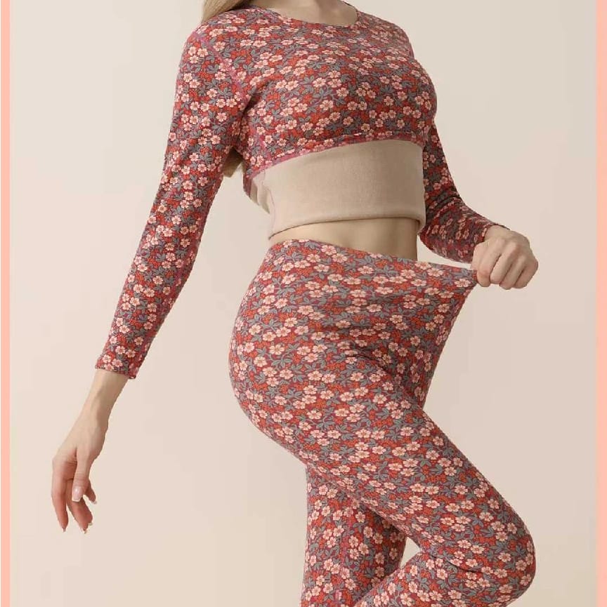 Dhaka Printed Seamless Thermal Set For Women Inside Fur - image 2