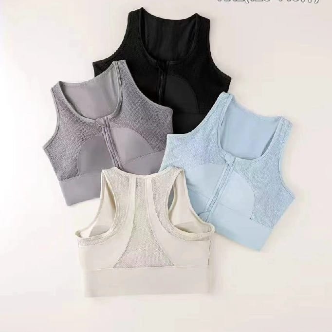 Top Quality Plus Size Adjustable Shockproof Front Zip Sports Bra For Women - image 1