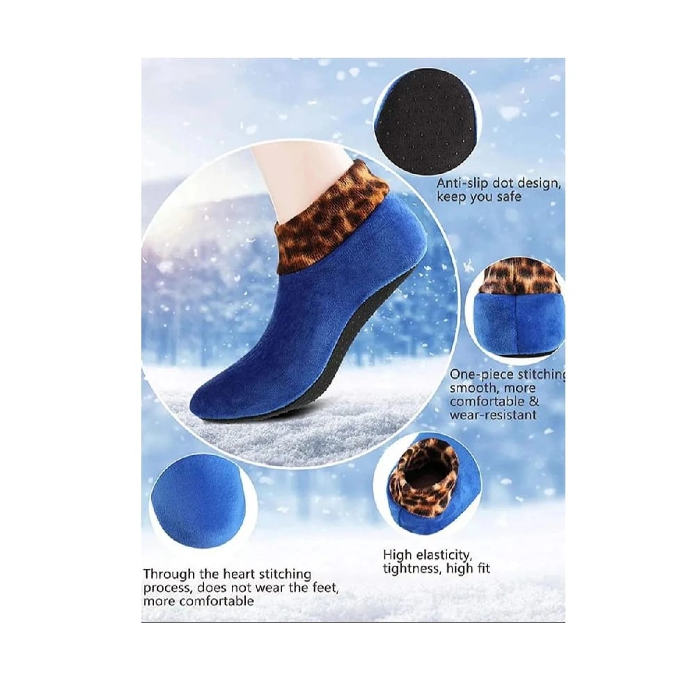Pack Of 4 (2 Pairs) Women Velvet Fur Inside Winter Socks - Multicolor - image 5