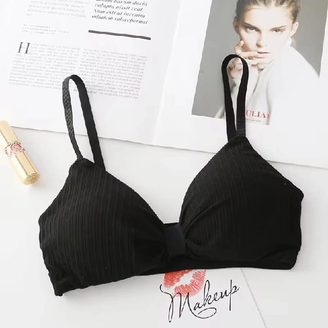 3pcs French Triangle Cup Bra Seamless Ice Silk Thread Wrapped Chest Thin Shoulder Strap Beautiful Back Girl Tube Top Bra - image 3