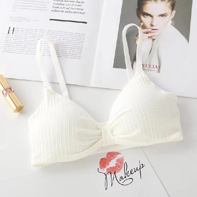 3pcs French Triangle Cup Bra Seamless Ice Silk Thread Wrapped Chest Thin Shoulder Strap Beautiful Back Girl Tube Top Bra - image 1