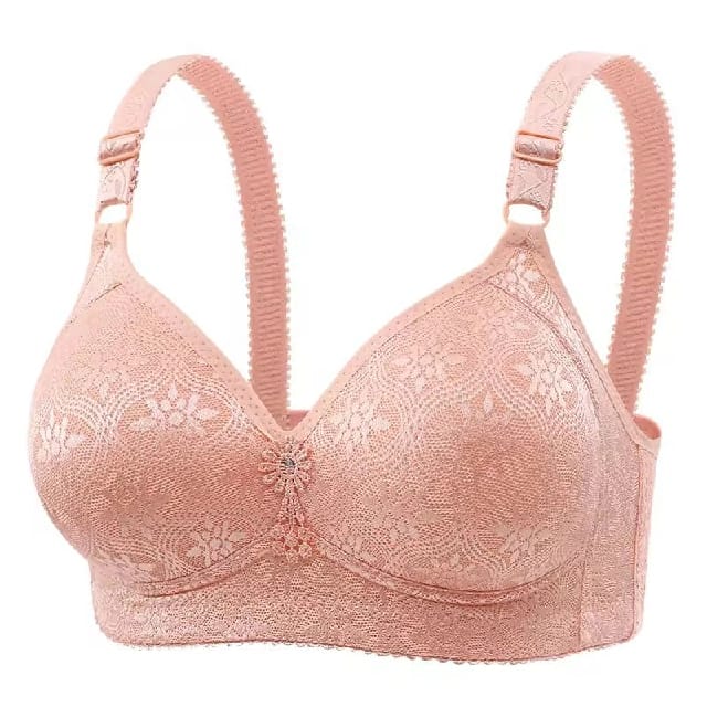Flower Lace ,Spandex ,Pad Single Bra , D CUP - image 2