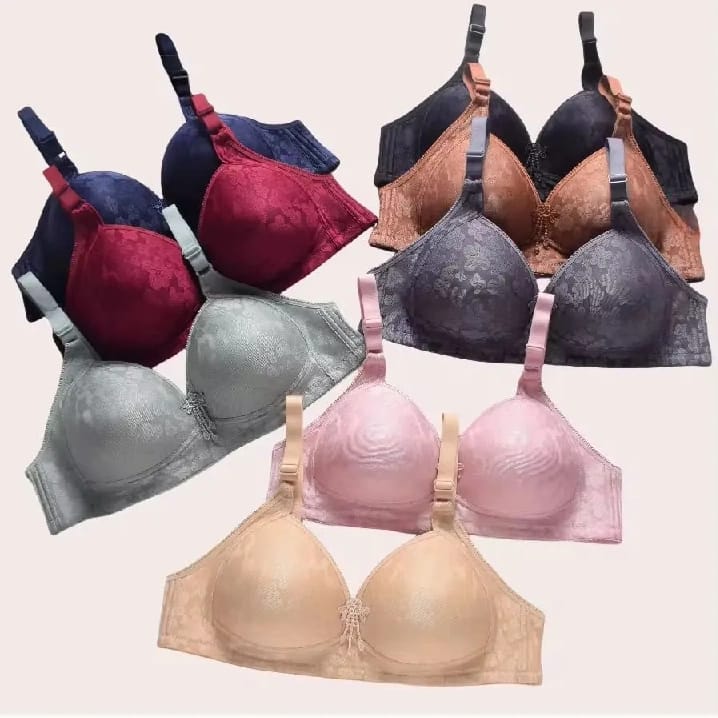 Flower Lace ,Spandex ,Pad Single Bra , D CUP - image 5