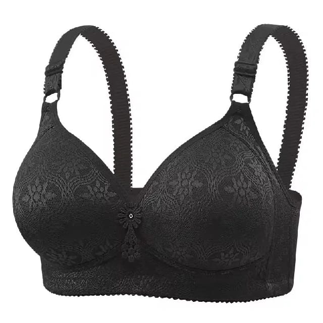 Flower Lace ,Spandex ,Pad Single Bra , D CUP - image 3
