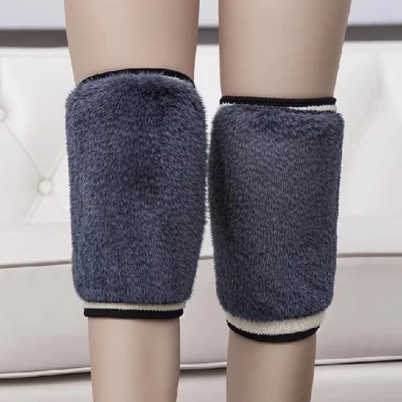 Unisex Thickened Wolter Knee And Leg Warmers With Carbon Fiber Content Plush Knee Pads Sporty Auto Parts Knee - image 4