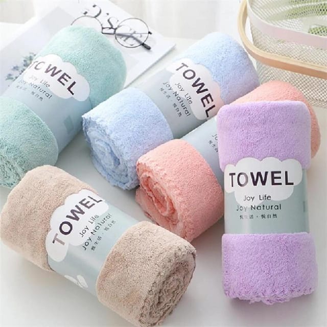 Coral Velvet Soft Face Hand Towels (35x75cm)-5 Pieces - image 3