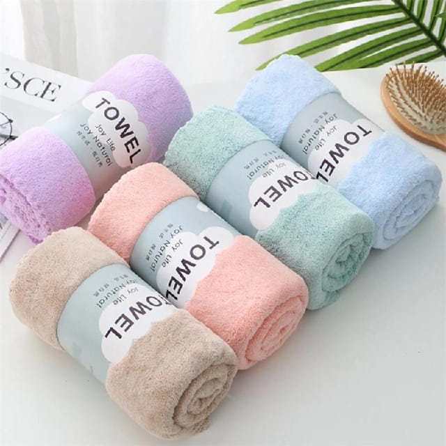 Coral Velvet Soft Face Hand Towels (35x75cm)-5 Pieces - image 1
