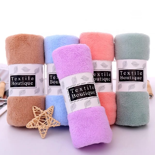 Coral Velvet Soft Face Hand Towels (35x75cm)-5 Pieces - image 2