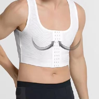 Men Body Shaper Slimming Chest Push Up Corset Compression Waist Trainer Building Shapewear Vest Correct Posture Hooks Vest - image 3