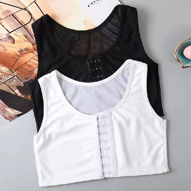 Men Body Shaper Slimming Chest Push Up Corset Compression Waist Trainer Building Shapewear Vest Correct Posture Hooks Vest - image 2