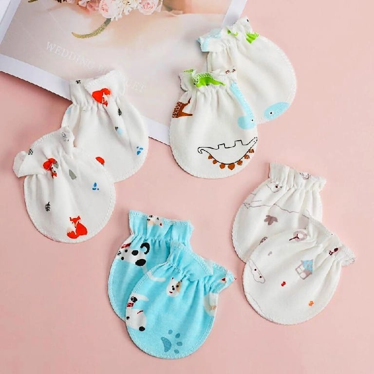 2 Pair Newborn Baby Cotton Glove Panja - image 1