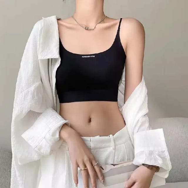 Women'S Spaghetti Strap Tank Top Sports Strap Bra Casual Strap Tank Top Cushion Strap Underwear - image 5