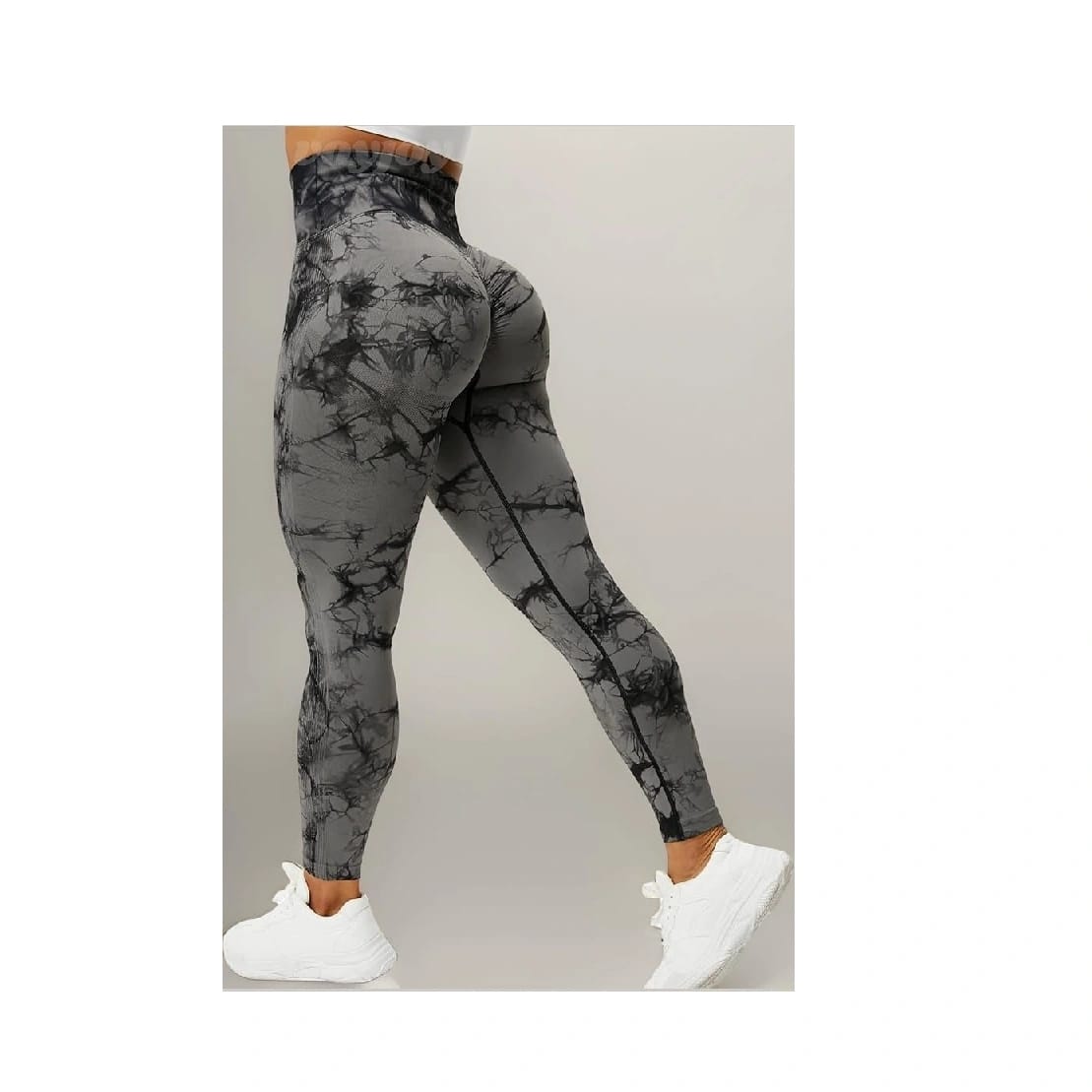 Seamless Discharge Dyed Yoga Pants For Women - image 2