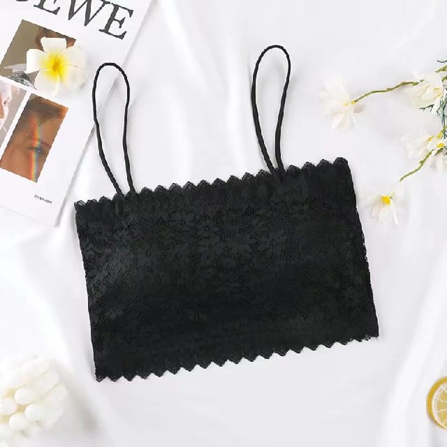 Pack Of 2 Women Tube Tops Lace Sunflower Sling Wrapped Chest Padded Crop Top Summer Underwear Bra Spaghetti Strap Ladies Bralette Top LUKE - image 5