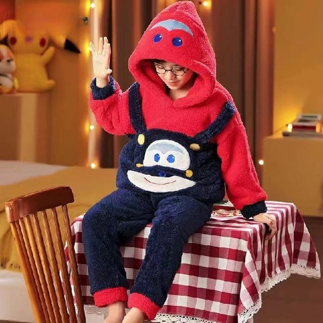 Hoodie Joggers Set For Kids / Baby BOY With Fleece For Winter (Chili Red)