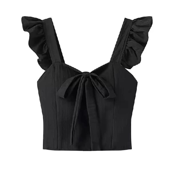 Butterfly Work Cami / Camisole Knit Top Summer Sashes T-Shirt For Women - Fashion | Summer Tops For Women - image 1