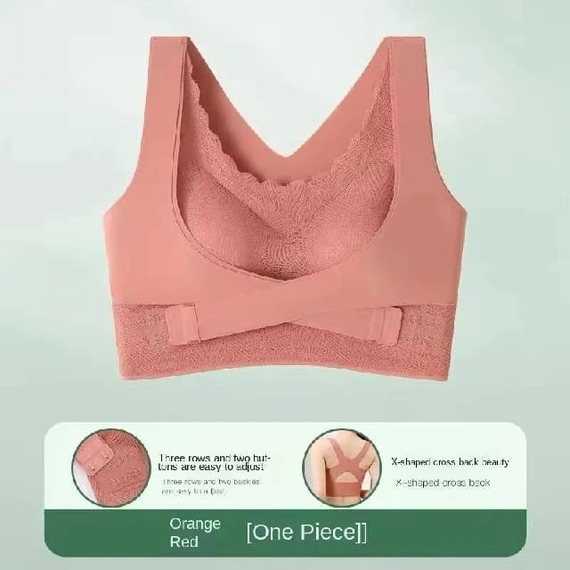 Adjustable Side Buckle Seamless Net Sport Bras For Women (Pink) - image 3