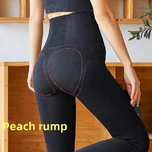 Autumn And Winter Outdoor Women'S Fitness High Waist And Abdominal Coloring Hip Shaping Slimming Peach Hip Warm Leggings - image 2