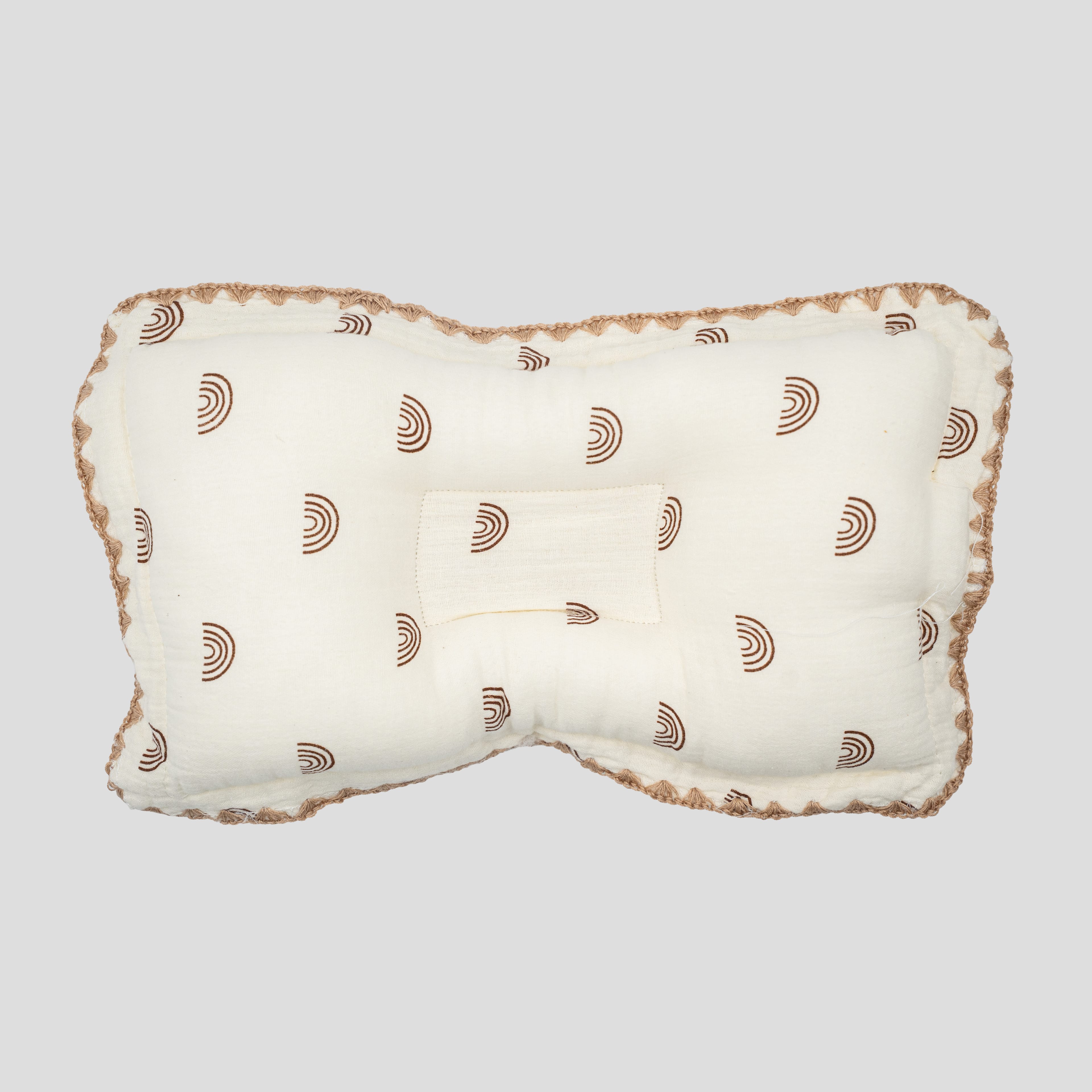 Premium Muslin Cotton Baby Pillow | Ergonomic Newborn Head Shaping Pillow - image 1