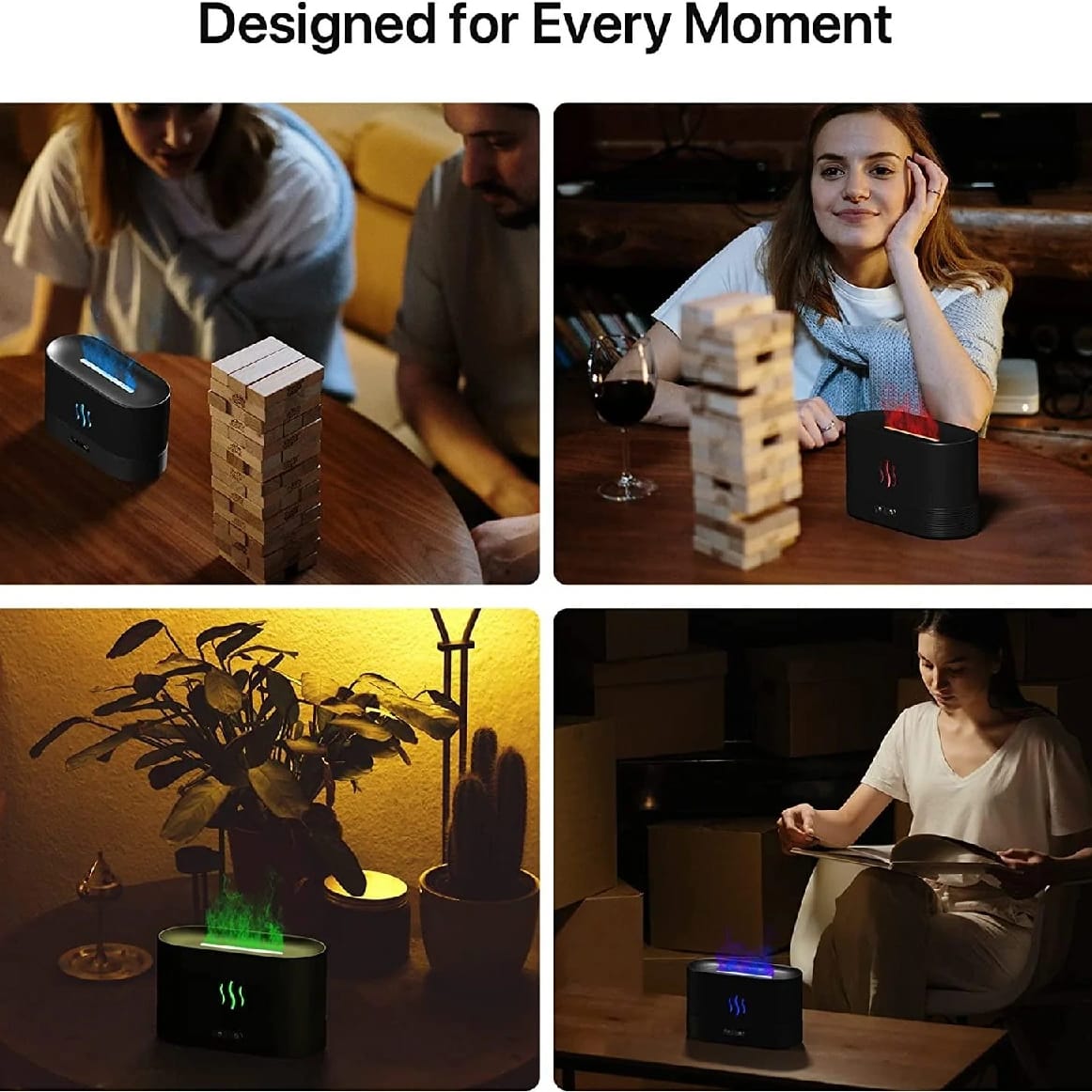 180ml Flame Aroma Diffuser | USB Powered Humidifier With 7-Color Night Light & Ultra Quiet Design - image 2