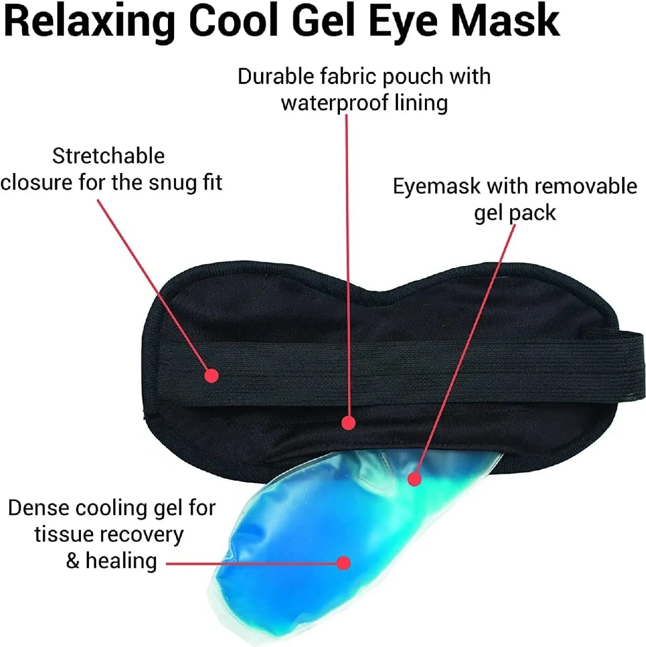 Doctors Recommended Cooling Relaxing Eye Mask For Dark Circles, Dry Eyes, Cooling, Pain Relief, Redness, Patches, Sleeping Cool Pad, Gel Eye Mask| Eye Cover - image 3
