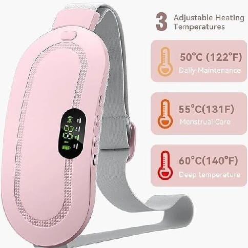 Premium Period Belt | Menstrual Cramp Relief Heating Belt For Women | Electric Warming Pad With Vibration Massage | 3 Temperature Levels | USB Rechargeable | Portable Pain Relief Waist & Abdominal Heating Pad - image 2
