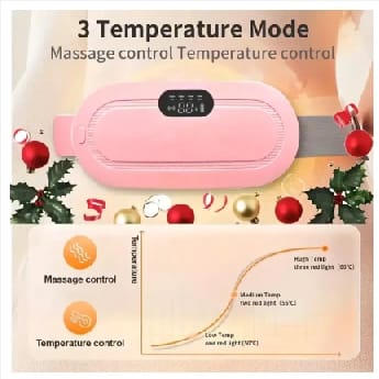 Premium Period Belt | Menstrual Cramp Relief Heating Belt For Women | Electric Warming Pad With Vibration Massage | 3 Temperature Levels | USB Rechargeable | Portable Pain Relief Waist & Abdominal Heating Pad - image 5