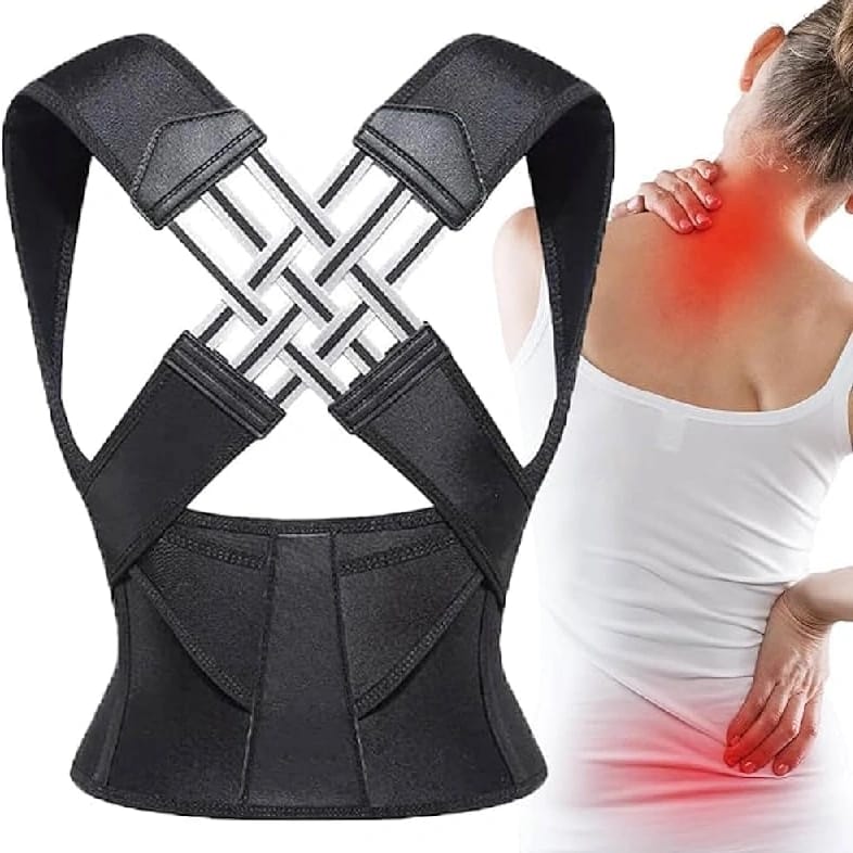 Comfort Fit Back Brace | Adjustable Posture Corrector Belt | Full Back Support With Shoulder Alignment For Men & Women - image 1