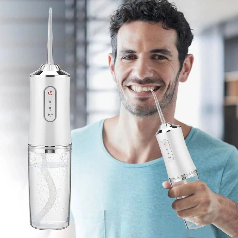 230ml Oral Irrigator, Dental Water Jet For Teeth, USB Rechargeable Portable Water Flosser, 4 Nozzles, 200ML, IPX7 Waterproof Teeth Cleaner - image 1