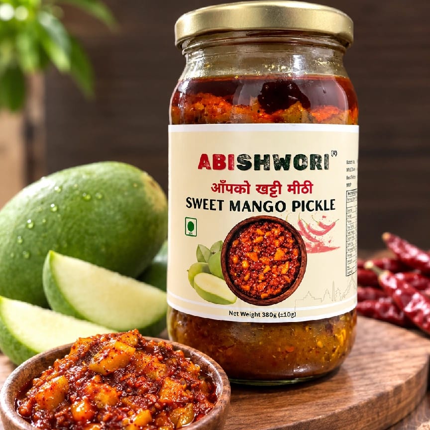 ABISHWORI Sweet Mango Pickle (आँपको खट्टी मिठी अचार) | Homemade Taste | Traditional Nepali Recipe | 380g - image 1