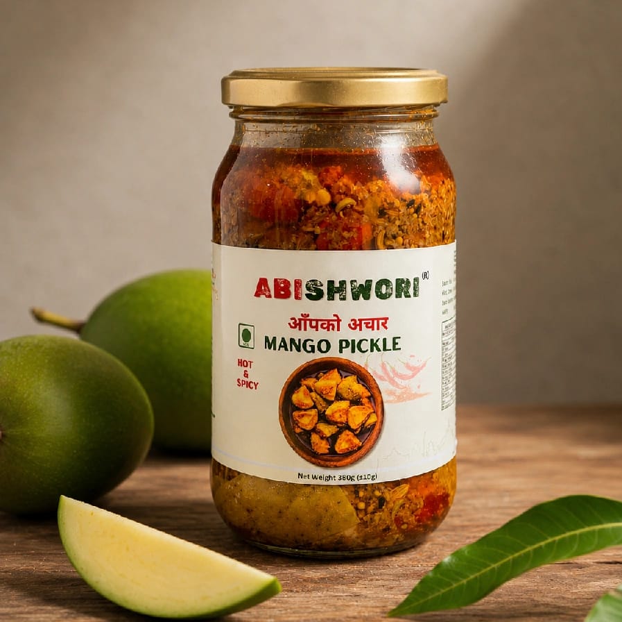 Abishwori- Aap Ko Achar/ Hot And Spicy Mango Pickle (380 Gram) | आँपको अचार - image 1