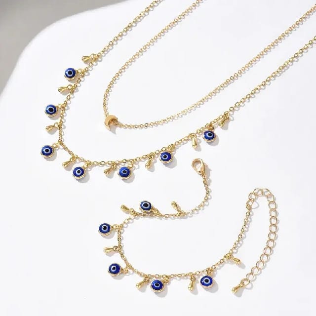 Devil Eye Necklace Bracelet Set - FY0251 - image 4