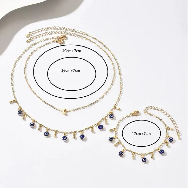 Devil Eye Necklace Bracelet Set - FY0251 - image 2