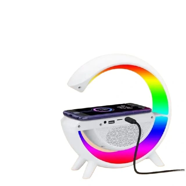 Bluetooth LED Wireless Charging Speaker Smart RGB Night Light Atmosphere Desk Lamp - image 1