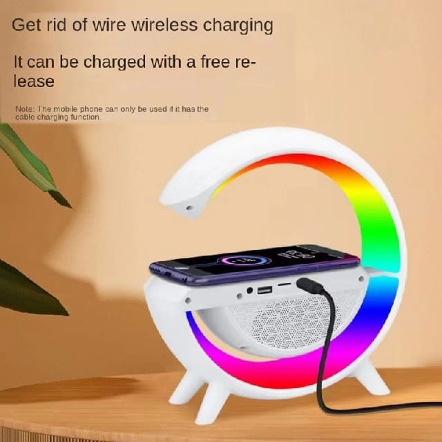 Bluetooth LED Wireless Charging Speaker Smart RGB Night Light Atmosphere Desk Lamp - image 2