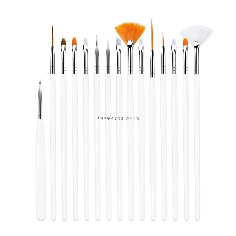New 15Pcs Plastic Handle Nail Brush Set Design Gel Polish Painting Drawing Acrylic Gel Nail Brushes For Nails Art Manicure Tools - image 1