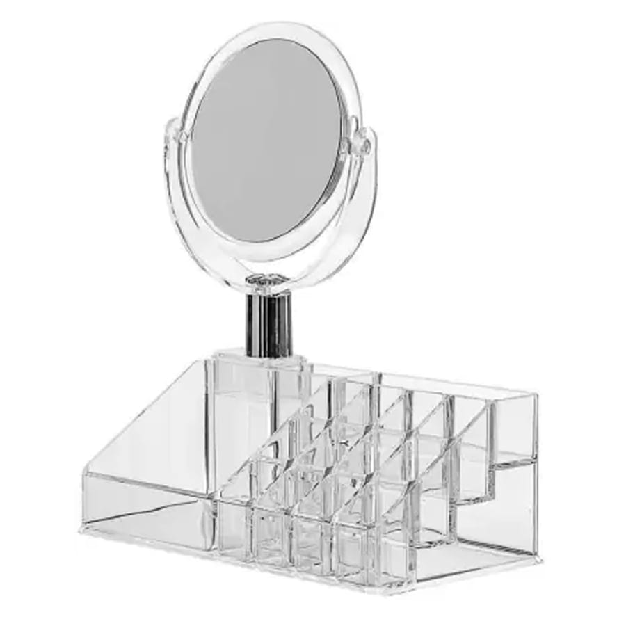 Cosmetic Organizer Makeup Vanity Box with Removable Mirror - image 1