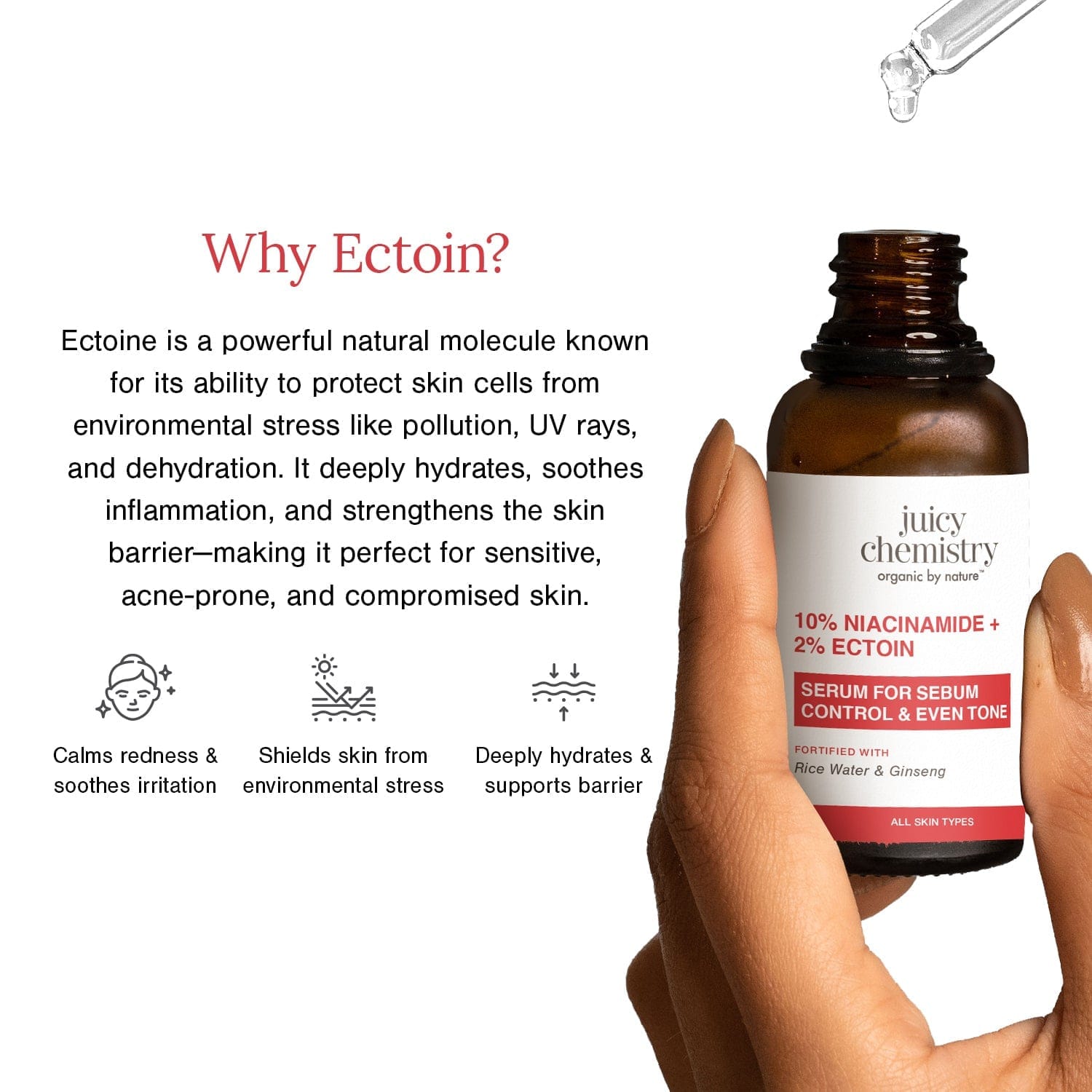 Juicy Chemistry 10% Niacinamide + 2% Ectoin Face Serum 10ml - image 2