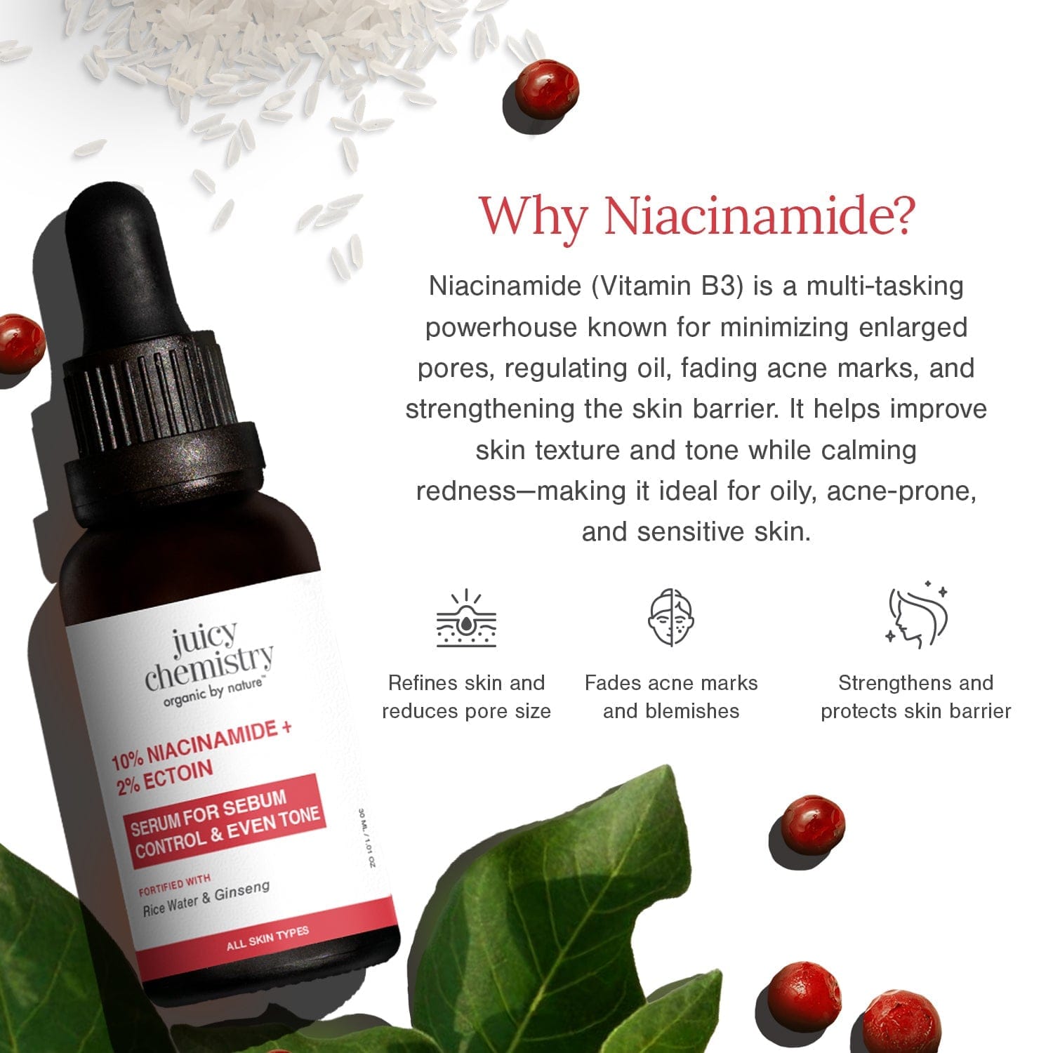 Juicy Chemistry 10% Niacinamide + 2% Ectoin Face Serum 10ml - image 3