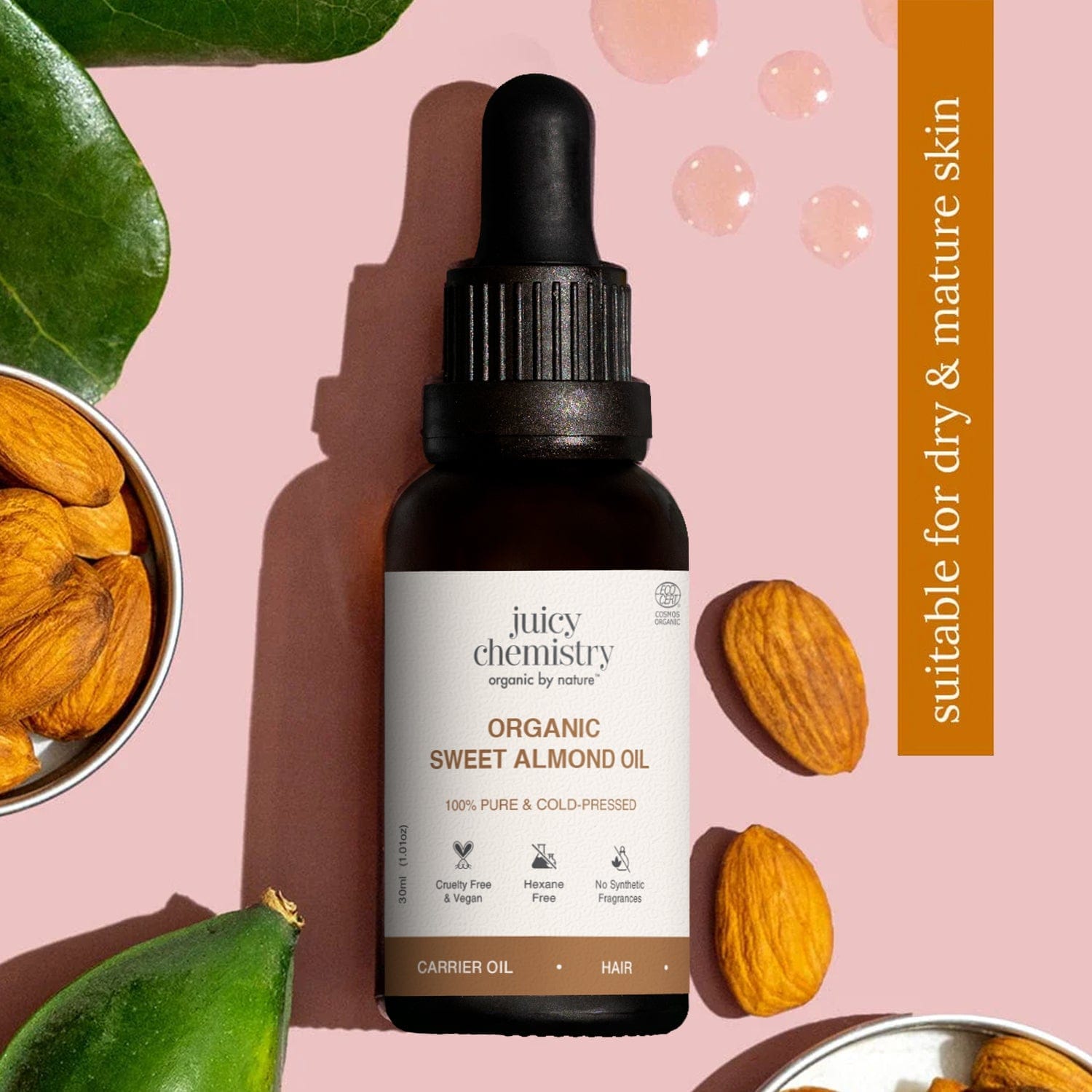 Juicy Chemistry Cold Pressed Sweet Almond Carrier Oil - 30 ml - image 3