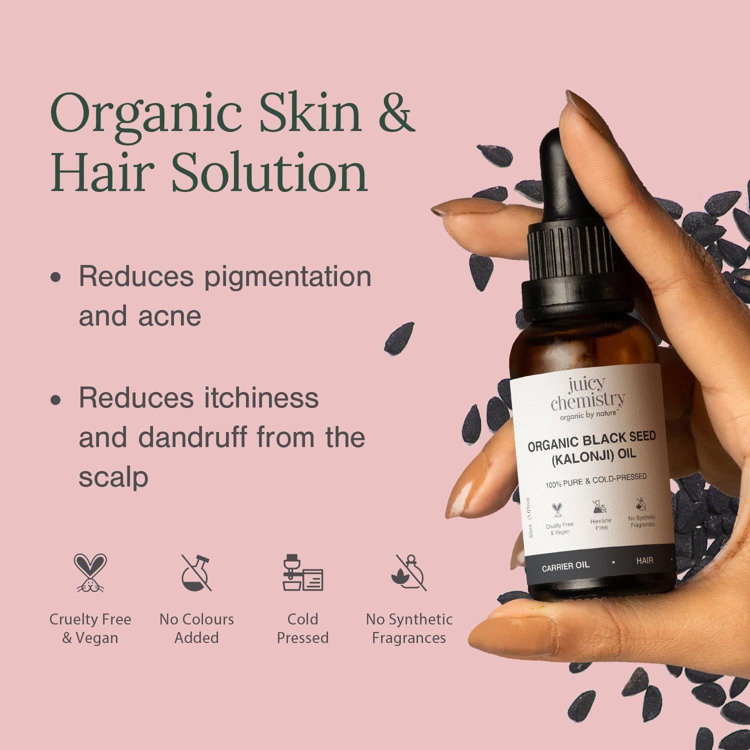 Juicy Chemistry Cold Pressed Black Seed Carrier Oil - 30 ml - image 4